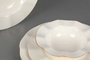 Hermia MLN24Y2694R520 Vajilla de Porcelana 24 Piezas Crema y Dorado Apta para Microondas